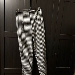 Zara Black and White Checkered Women's Pants